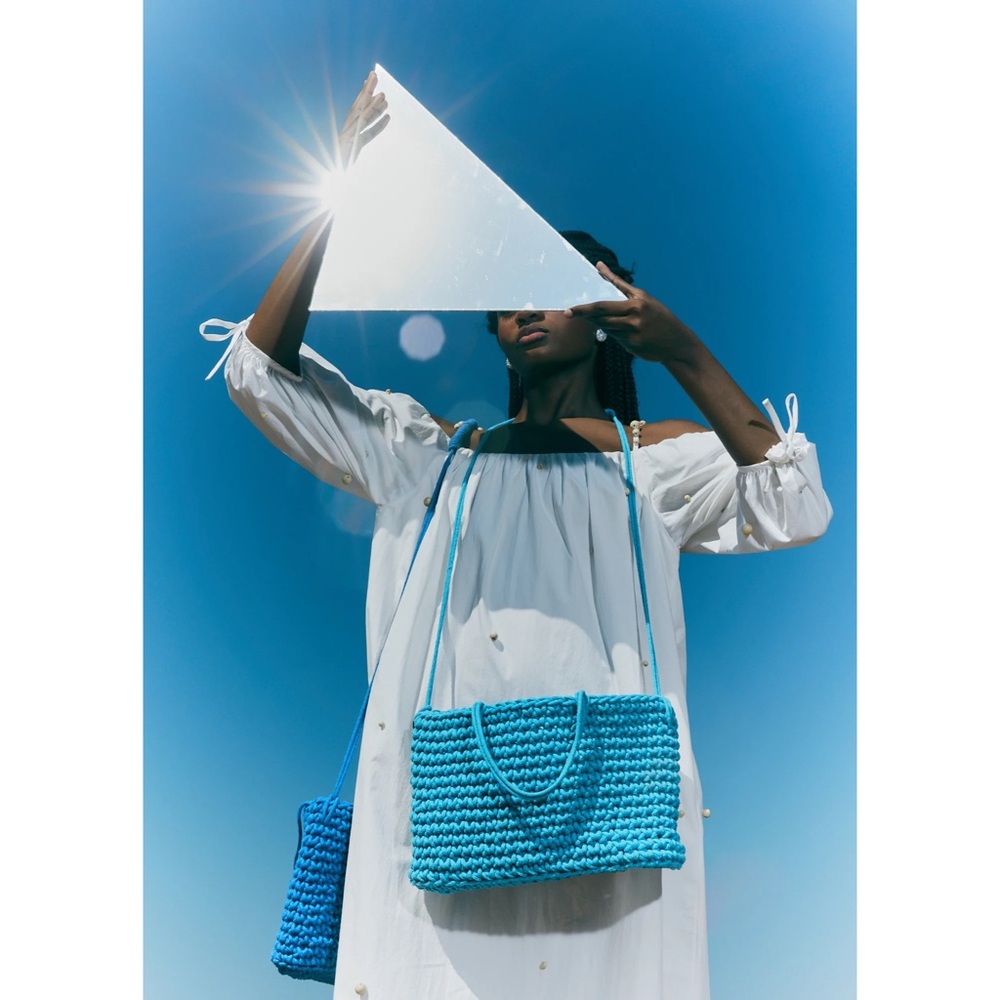 NWT NANNACAY Alexandra Galactics Bag in Caribbean Blue